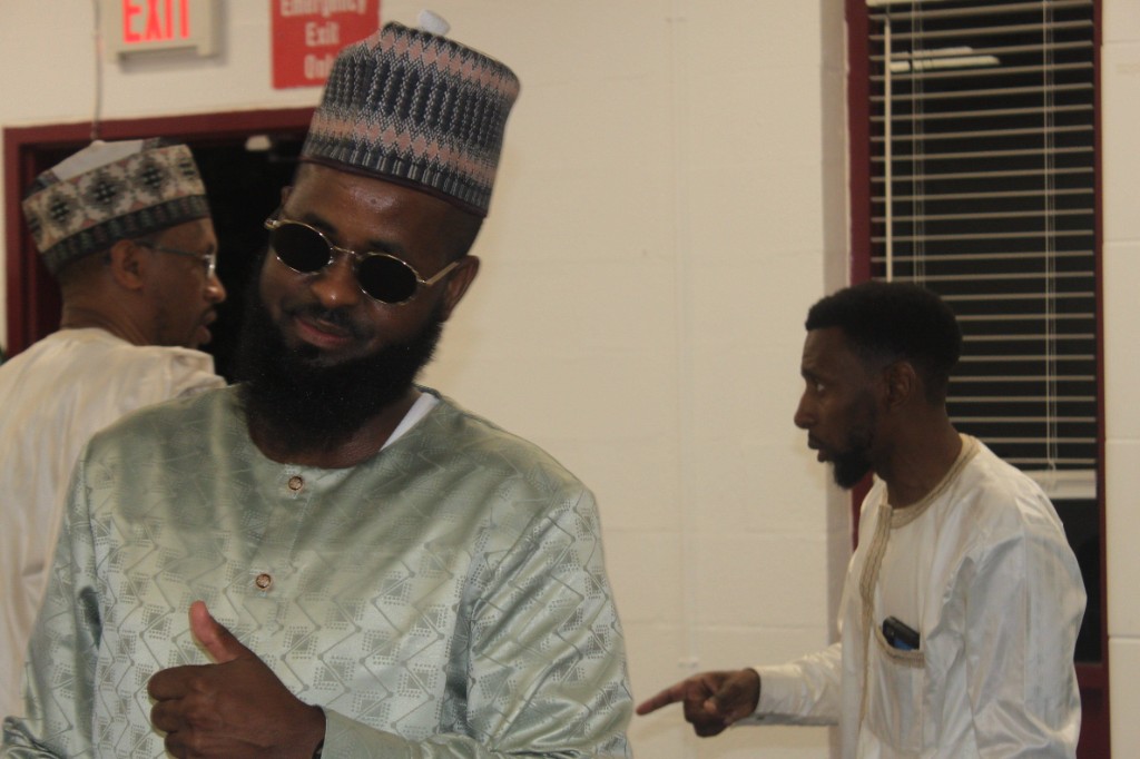 Udu Aruna in traditional Fulani dress at a community gathering in Nashville